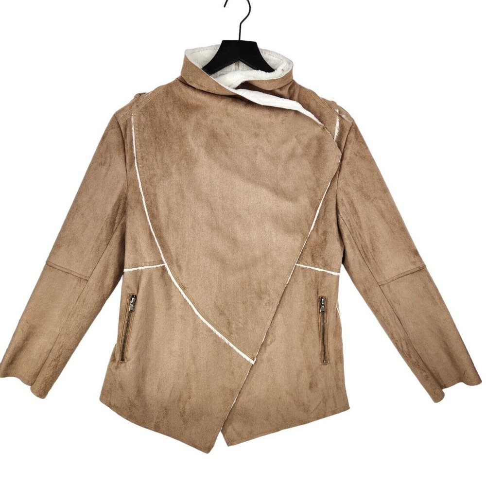 Mia + Tess Boutique Faux Suede Hide Wrap Large Brown Western‎ Boho Retro Vegan - Picture 3 of 13